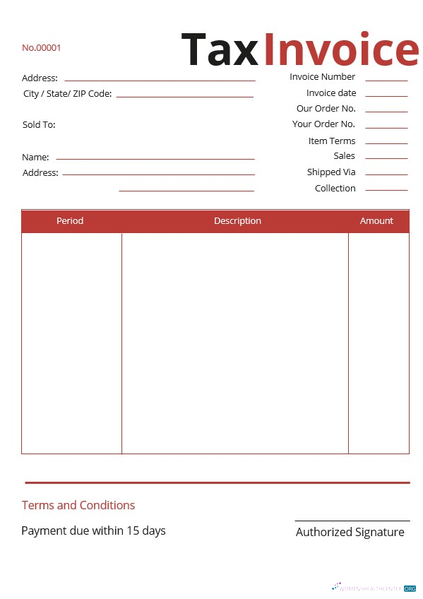 Download Commercial Tax Invoice Template Photoshop template